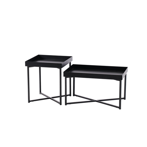 Latitude Run® Zykera Coffee Table, Modern Set of 2 Steel Coffee Tables